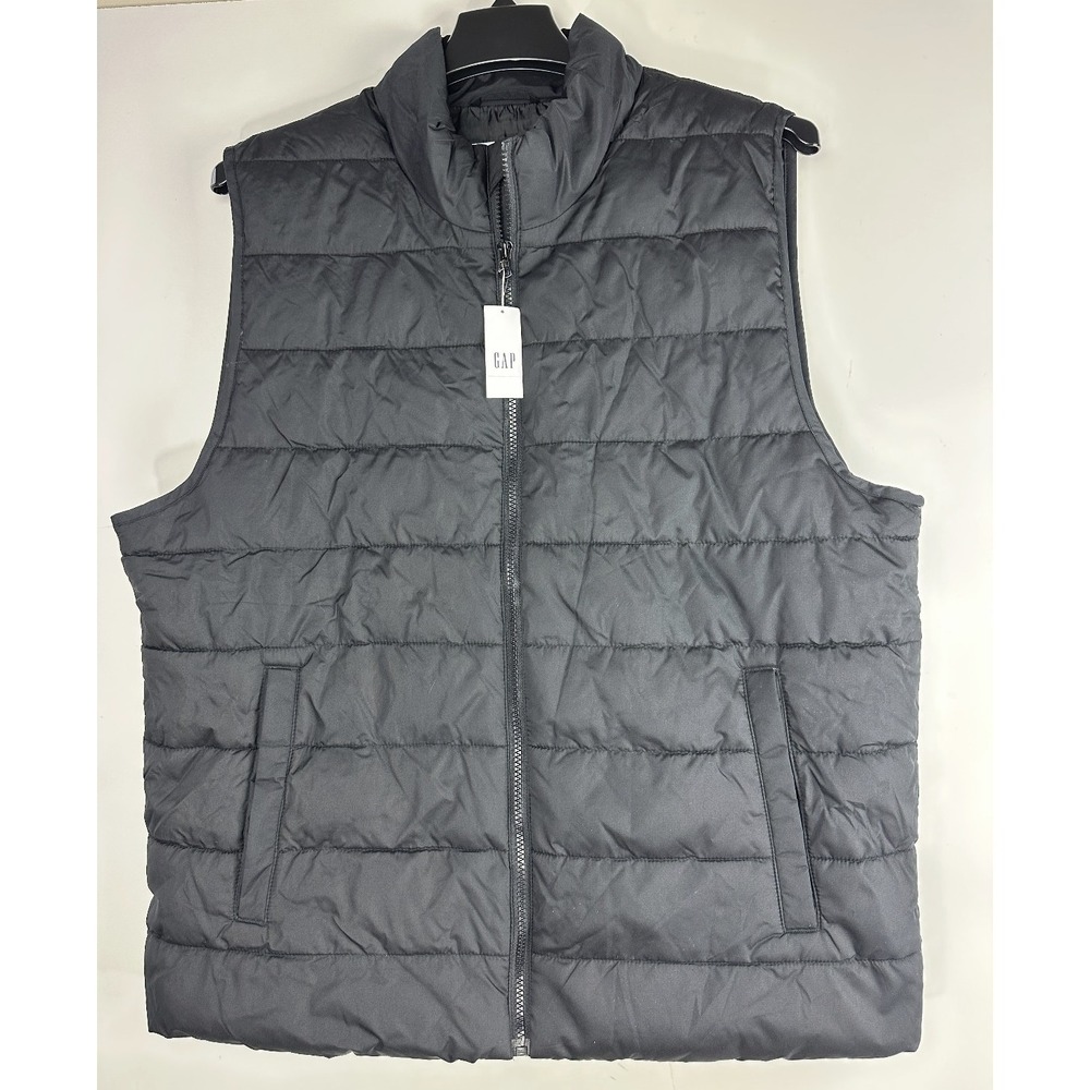 NWT Gap ColdControl Relaxed Puffer Vest Black Men's Size XL Ripstop Waterproof - Picture 2 of 10